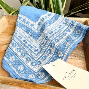 Sézane women bandana blue white NWT